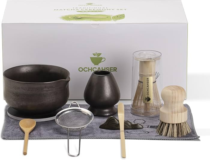 Matcha Whisk Set, Matcha Bowl with Spout and Coaster, Matcha Whisk and Holder, Sifter, Scoop, Spo... | Amazon (US)