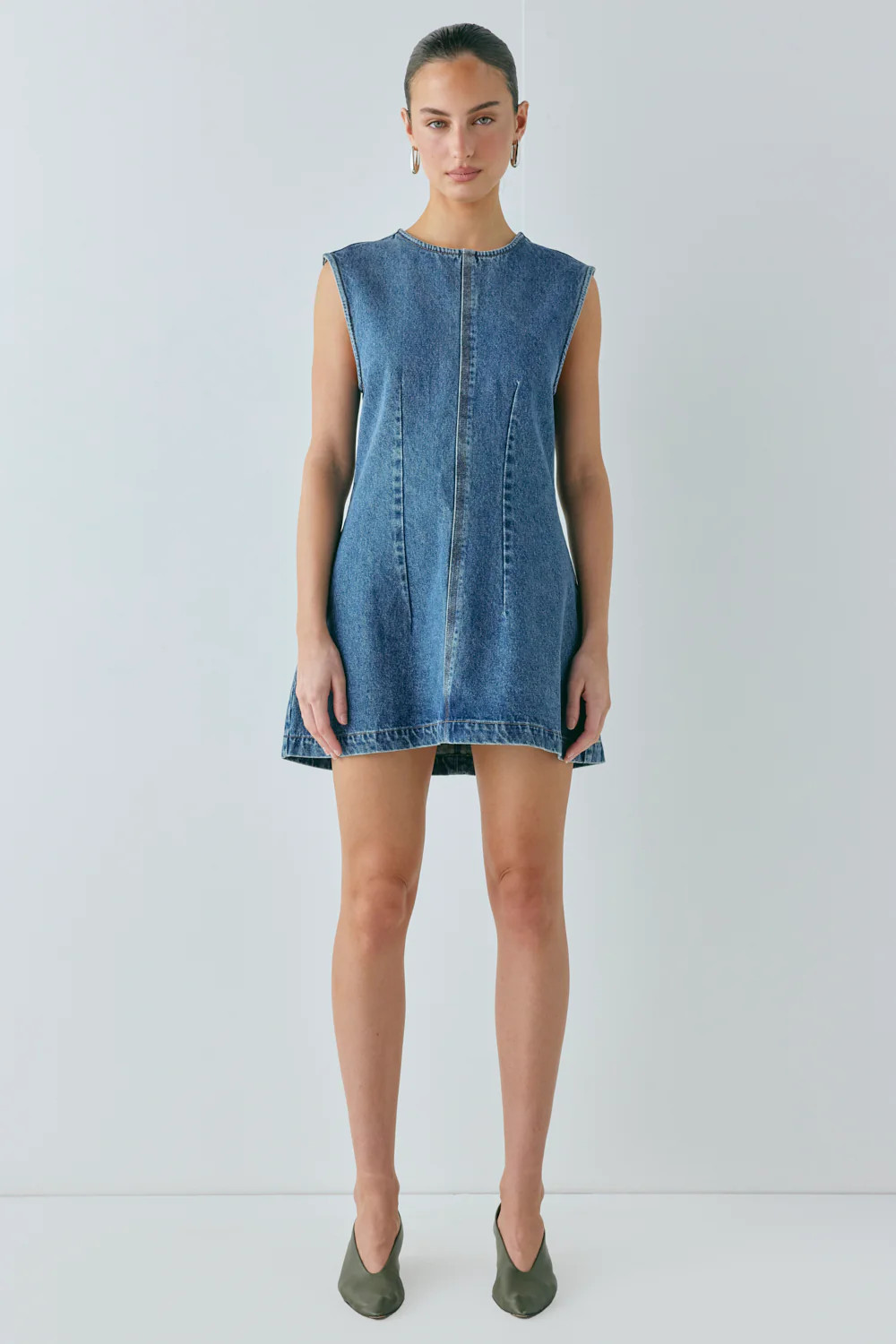 Lolita Denim Mini Dress Blue | VRG Grl
