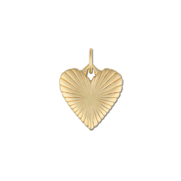 Small Ribbed Heart of Gold Charm | HART