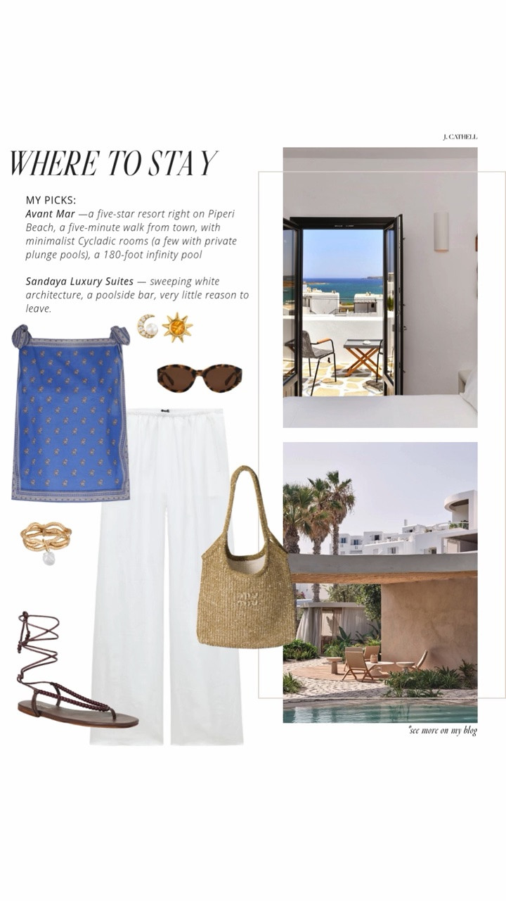 Paros has officially moved to the top of my travel wish list 🇬🇷✨

Think whitewashed villages, bougainvillea-lined streets, turquoise water, seaside tavernas, golden sunsets, and that laid-back Greek island charm that makes you want to stay forever. I rounded up the best places to stay, where to eat, what to do, and of course, what to wear for the ultimate Paros escape.

From breezy linen dresses and beautiful swimwear to woven bags and effortless vacation pieces, this edit is inspired by everything we love about a Greek summer.

Shop the full Paros travel edit below. 🤍

#Paros #ParosGreece #GreekIslands #GreeceTravel #EuropeanSummer #VacationStyle #ResortWear #WhatToWear #TravelStyle #IslandStyle #SummerFashion #LTKStyle #GreekSummer #VacationInspiration

#LTKSeasonal #LTKOver40 #LTKTravel