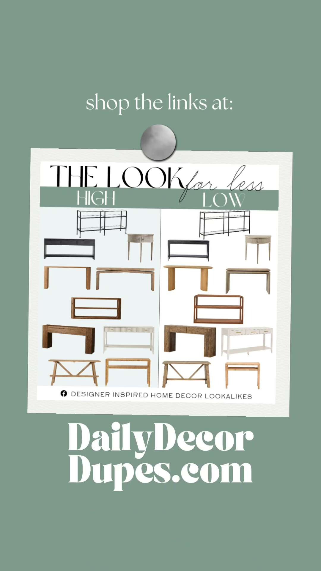 Designer for Less Console Table. Affordable Designer Console Table. Modern Console Table. Chic Console Table. Designer Look-alike Console Table. Budget-Friendly Entryway Table. Contemporary Console Table Replica. Look for Less Console Table. 

Home more affordable option find copy cat similar look for less budget friendly affordable cheap cheaper beautiful pretty. Clearance sale coupon code discount code promo code luxury lookalike look a like Inspo inspiration inspired by idea ideas Love like these? I share multiple every day in my FB group. 

 #designerforless #lookforless #consoletable #entrywayinspo #luxeforless #designerlookalike #modernconsoletable #LTKHome #LTKSaleAlert