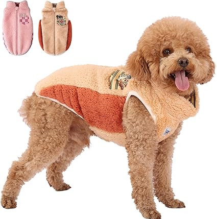 Sniff & Soul Sherpa Dog Jacket  -  Ultra Plush Fleece Winter Dog Coat with Back Zipper, Moder... | Amazon (US)