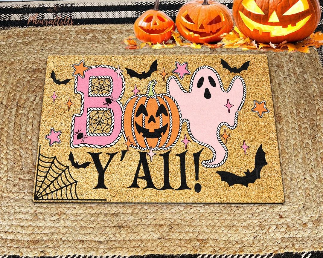 Halloween Doormat Boo Y'all Halloween Door Mat Funny - Etsy | Etsy (US)