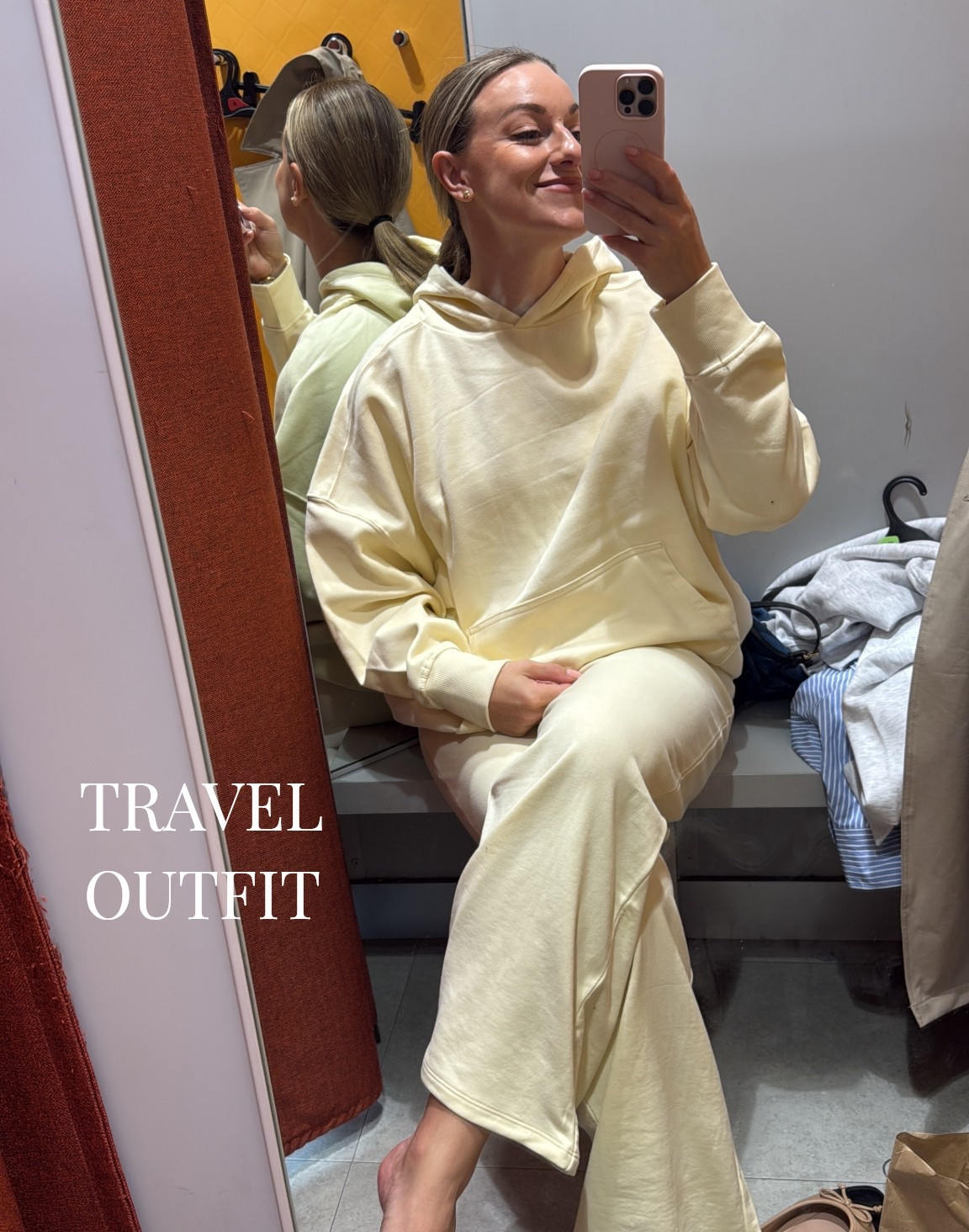 Spring travel outfit 2026 -I wear MEDIUM as size uk 12/14 🍋Lemon tracksuit, butter yellow tracksuit, butter yellow Hoodie, butter yellow wide leg joggers, lemon wide leg joggers, lemon oversized jumper, lemon yellow oversized Hoodie 

#LTKspring #LTKmidsize #LTKtravel