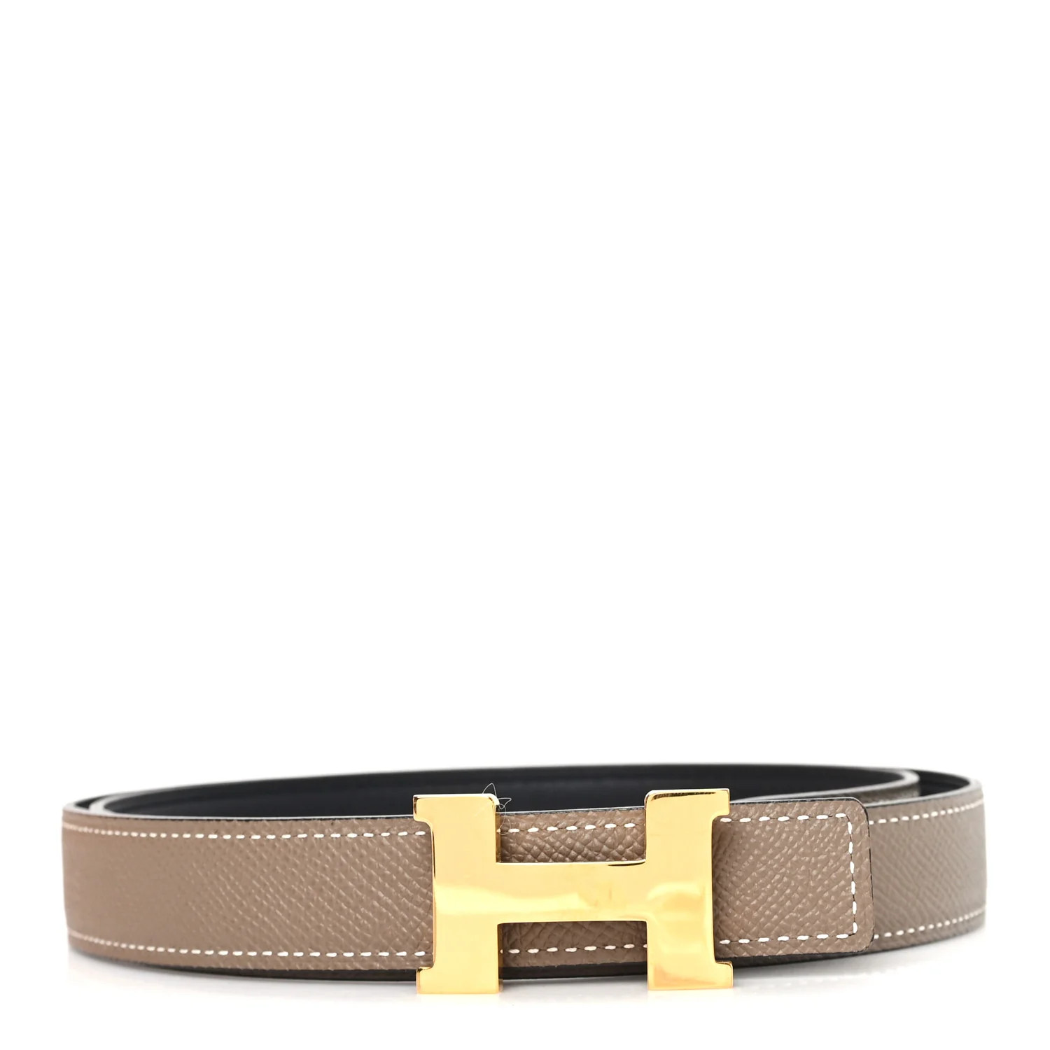 Swift Epsom 24mm Mini Constance H Belt 85 34 Black Etoupe | FASHIONPHILE (US)