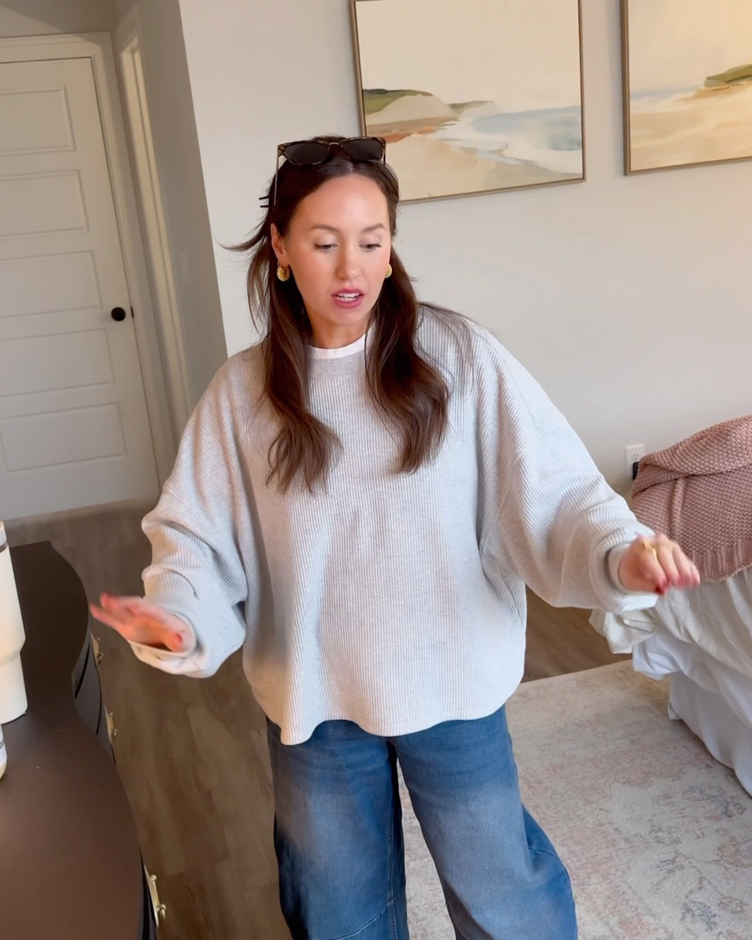 I am ordering more of these sweater tees because even after washing they are 💯😄

I am 5’3” and 115 lbs. 

The sweater is SO soft and stretchy, tts, I am wearing a size small in the sweater, jeans and basic white tee! 





#LTKBeauty #LTKStyleTip #LTKGiftGuide