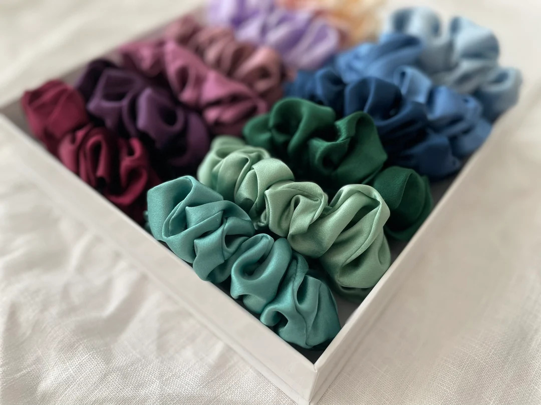 Mulberry Silk Scrunchies. Smooth & Luxurious 19 Momme 100 % Pure Mulberry Silk. Hair Kind Scrunch... | Etsy (Global)