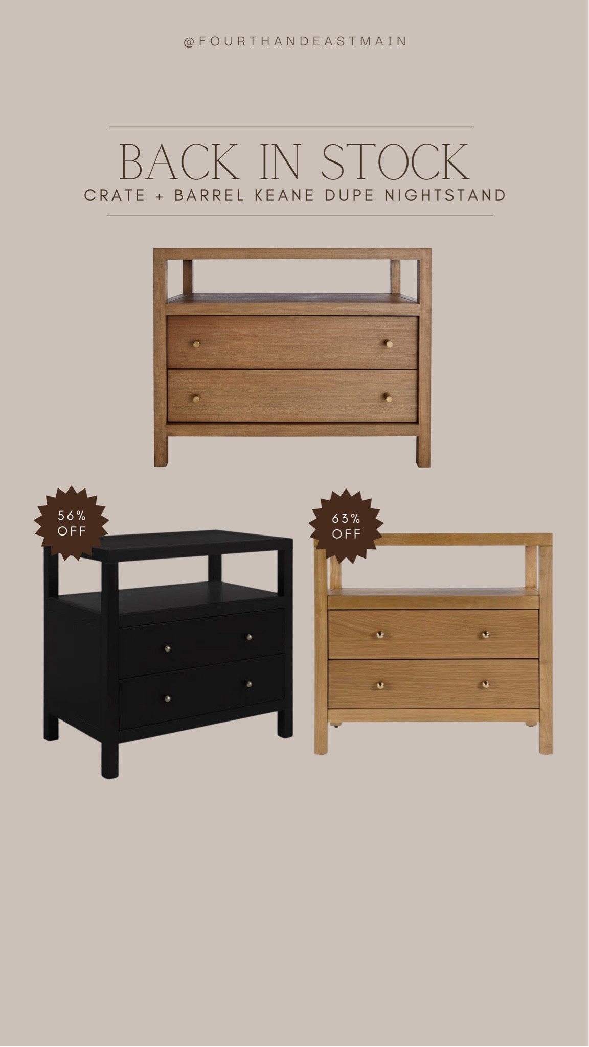 back in stock! the crate and barrel keane nightstand dupe is back in stock and on sale! 

#LTKhome