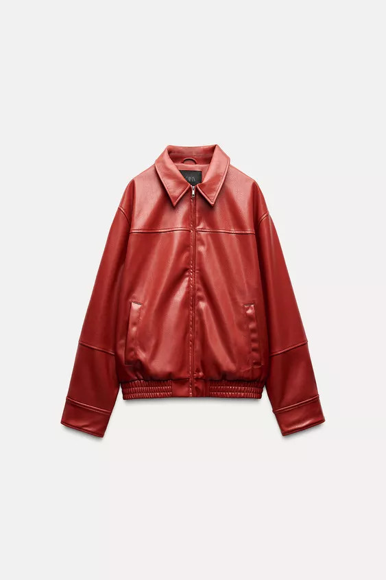 FAUX LEATHER BOMBER JACKET | Zara US