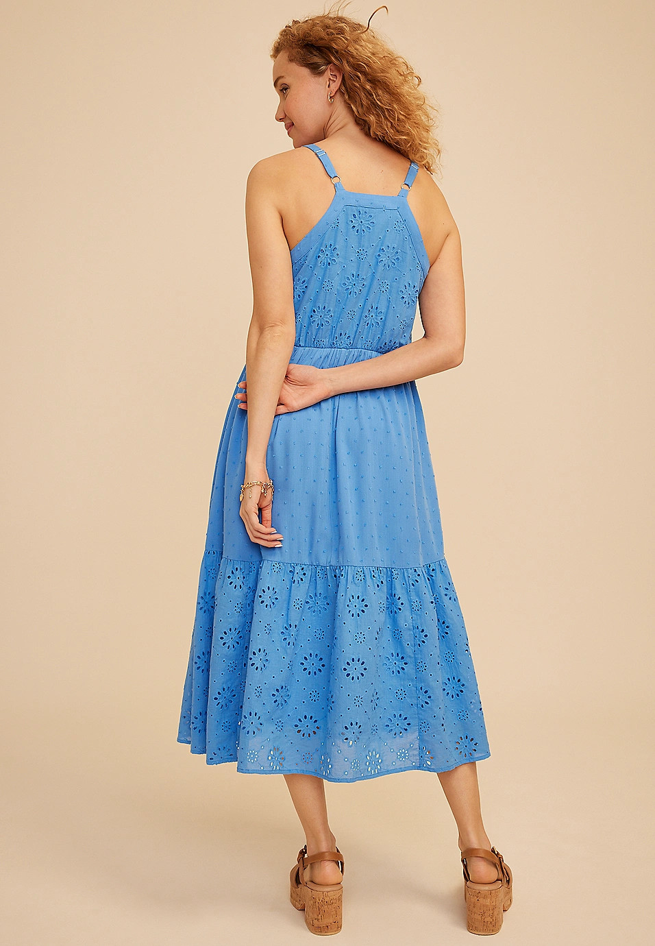 Bare Mixed Media Midi Dress | Maurices