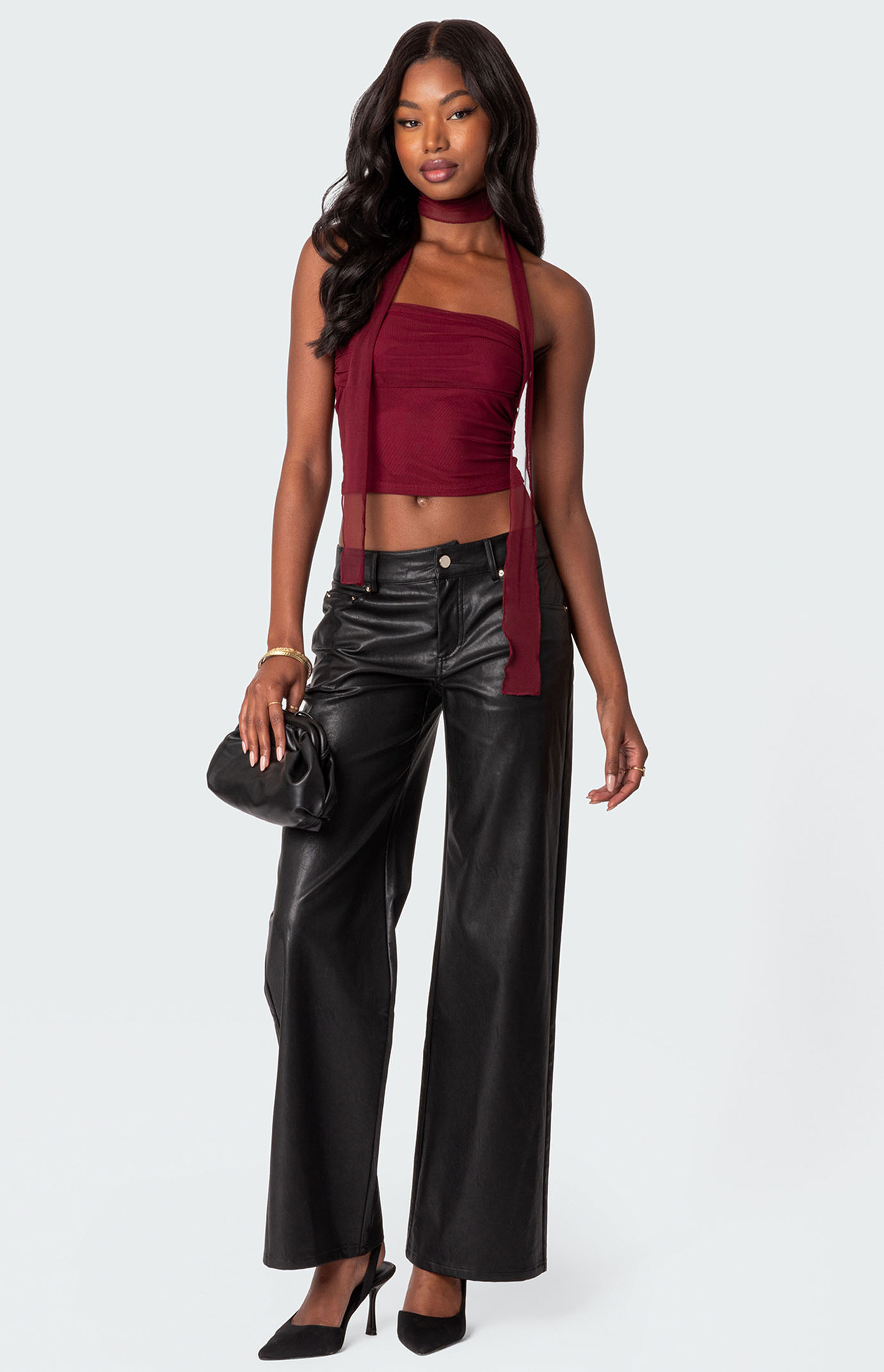 Edikted Gathered Two Piece Mesh Scarf Top | PacSun | PacSun