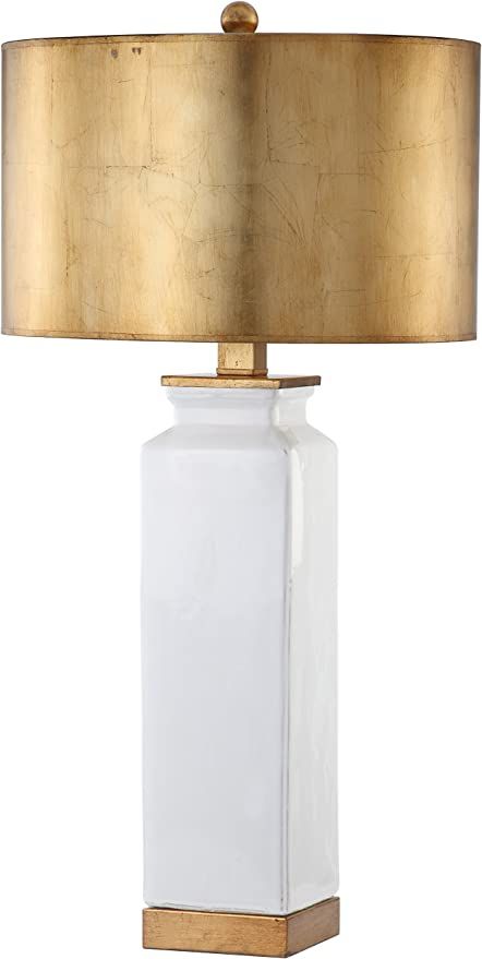 Mariana Home 310018 Celine Leaf Ceramic with Metal Base Table Lamp, White/Gold | Amazon (US)