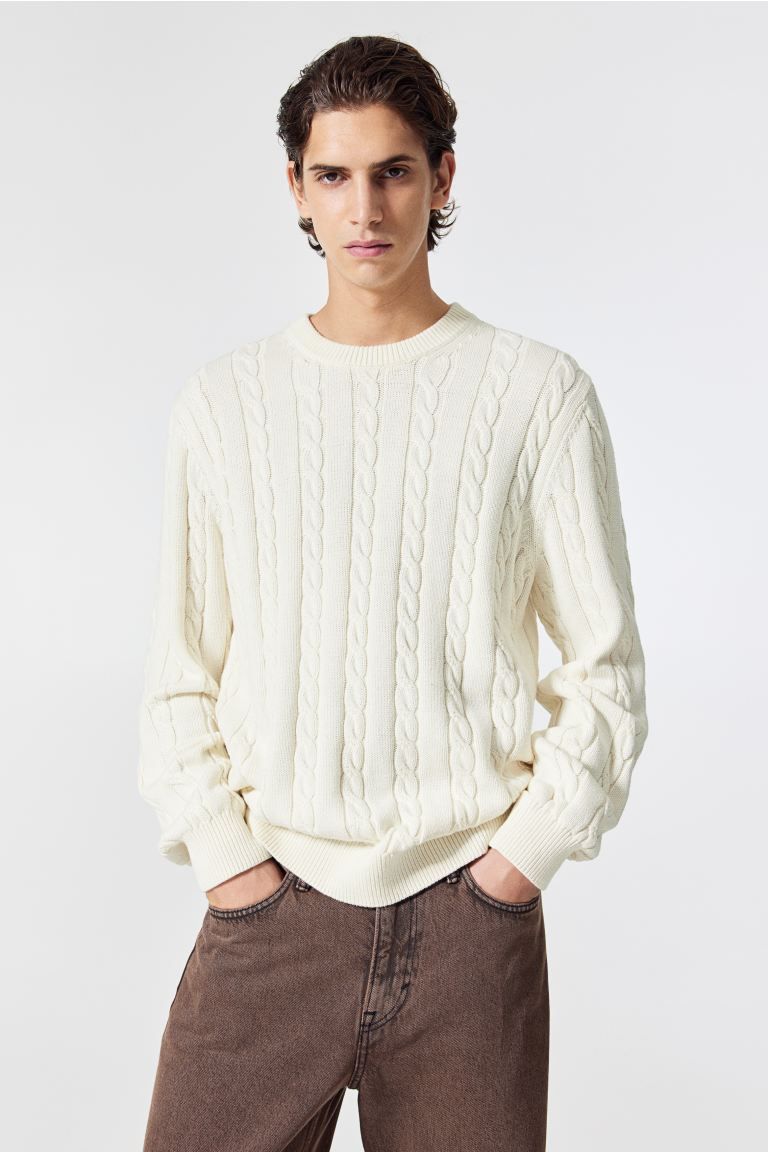 Regular Fit Cable-knit Sweater | H&M (US + CA)