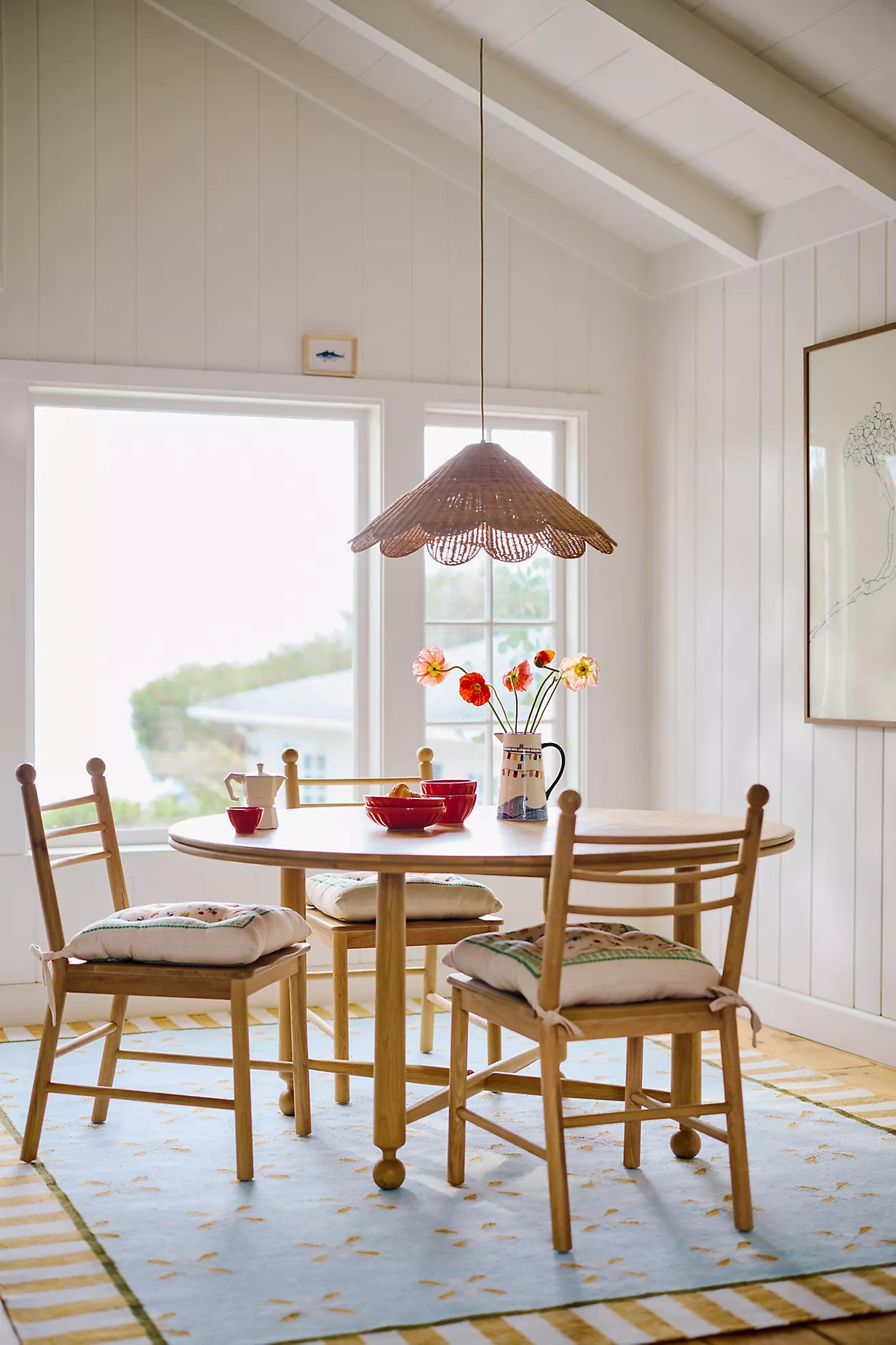 Roma Round 60" Oak Wood Dining Table | Anthropologie (US)