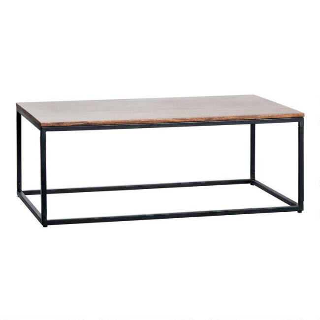 Hamden Acacia Wood And Iron Coffee Table | World Market
