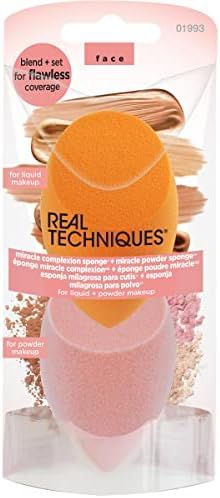 Real Techniques Beauty Makeup Blender Miracle Complexion and Makeup Power Sponge Set, For CC Crea... | Amazon (US)