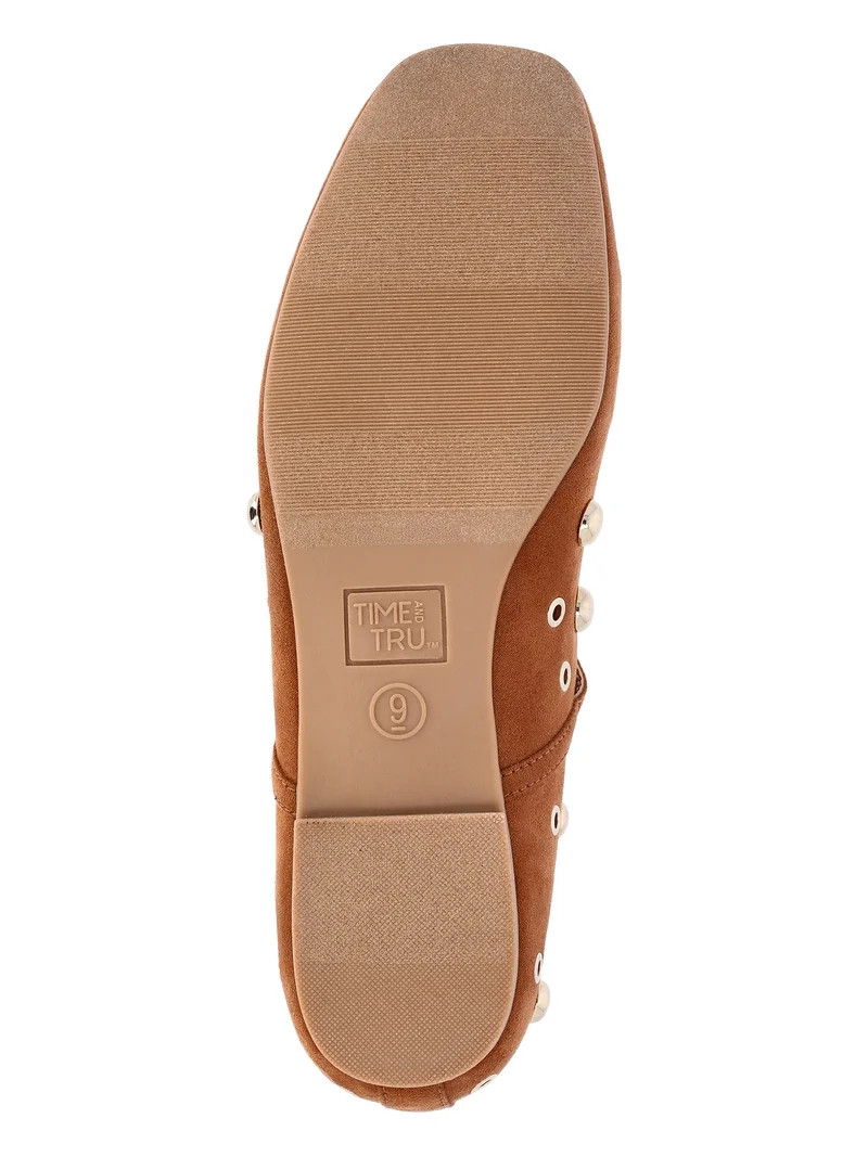 Time and Tru Women's Studded Mary Jane Flats | Walmart (US)