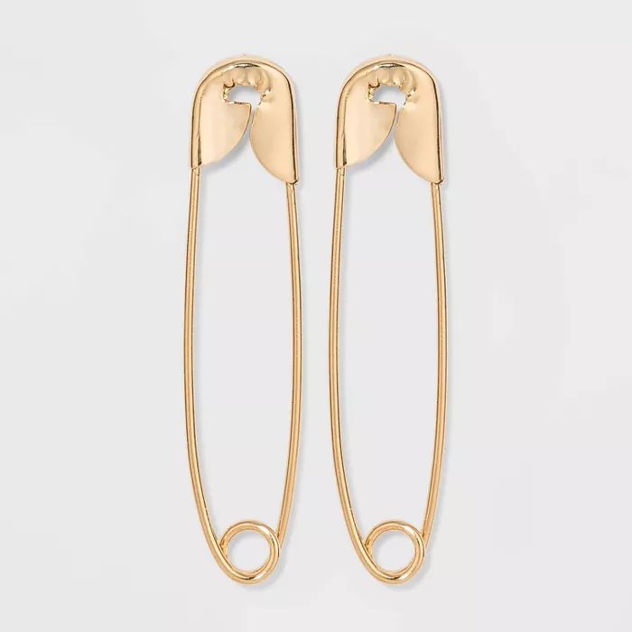 Gold-Tone Safety Pin Post Earrings - Wild Fable™ Gold | Target