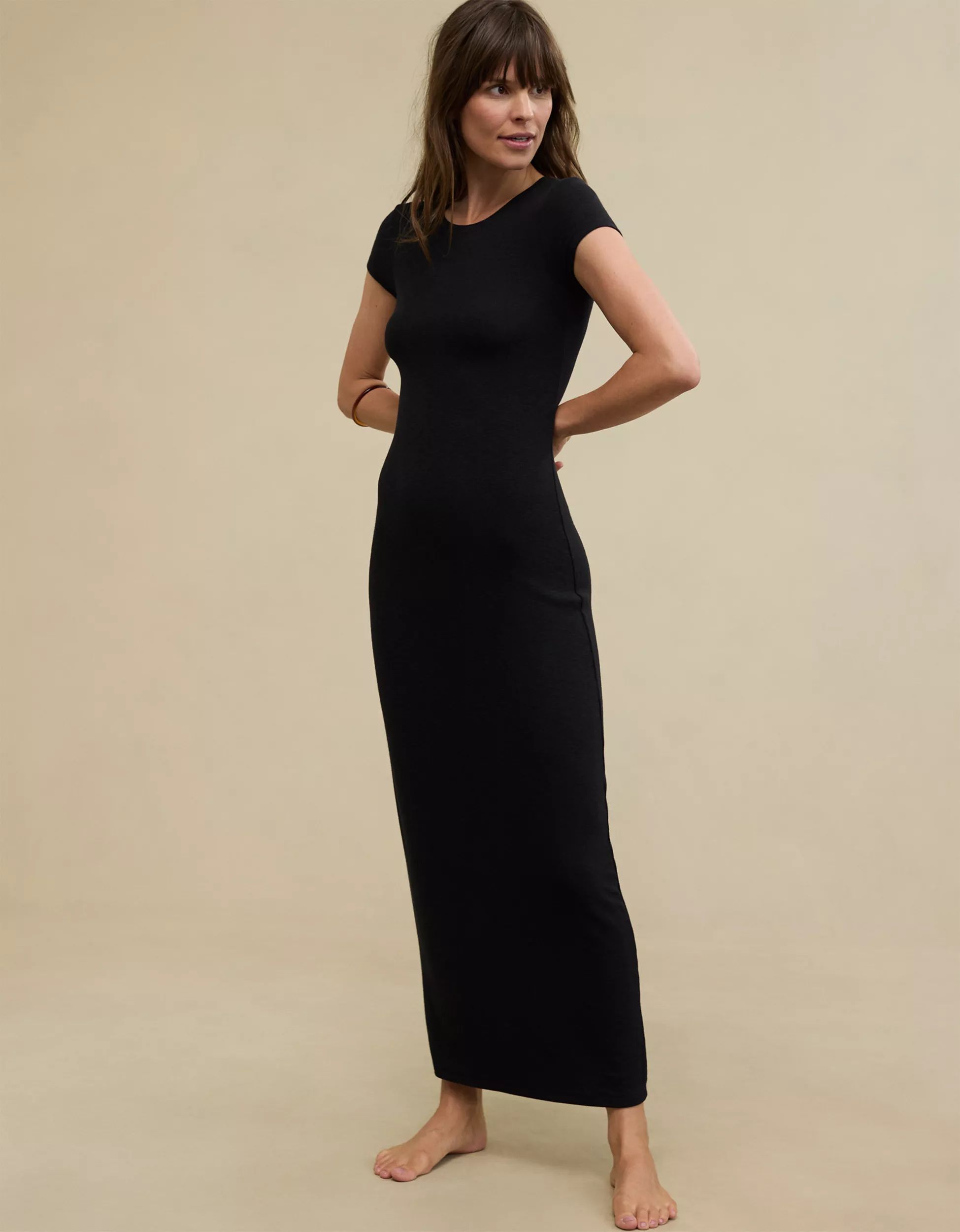 Aerie Short Sleeve Bodycon Maxi Dress | Aerie