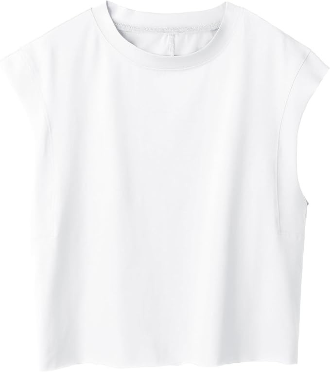 Oversized Tank Top for Women Sleeveless Athletic Cropped Activewear Workout Yoga Gym Tops | Amazon (US)