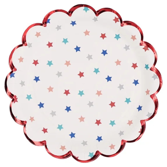 Multicolor Stars Disposable Paper Plates, 7", 8 Count, Patriotic by Way To Celebrate - Walmart.co... | Walmart (US)