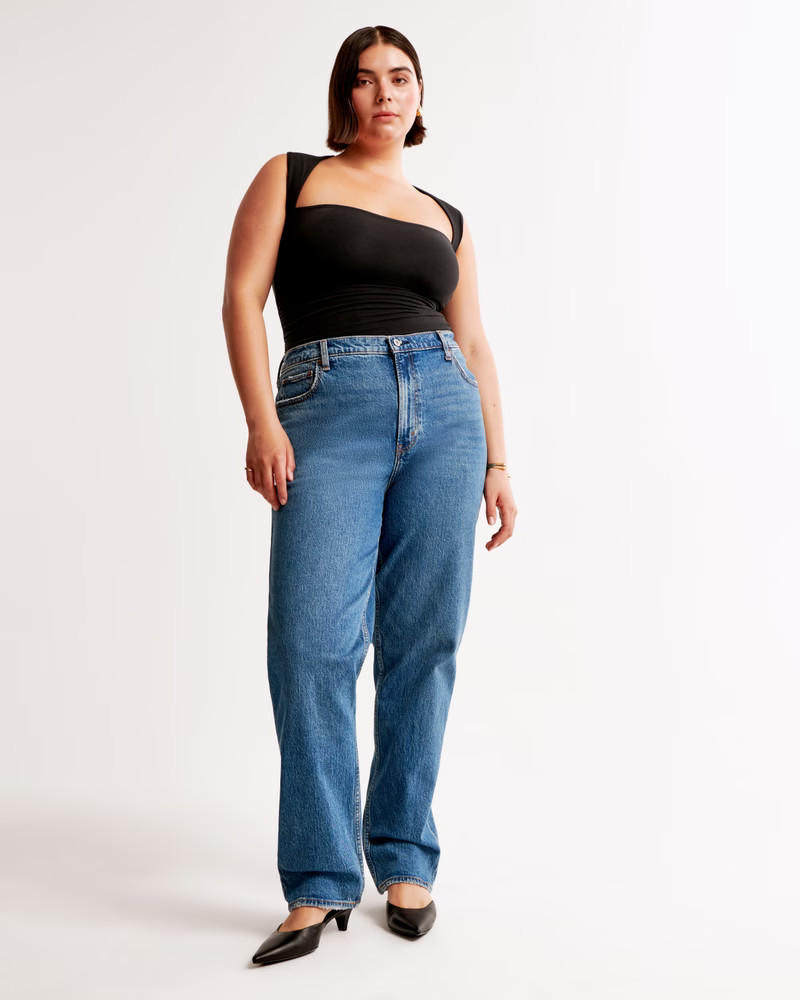 Women's Curve Love Ultra High Rise 90s Straight Jean | Women's Bottoms | Abercrombie.com | Abercrombie & Fitch (US)