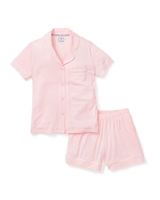 Women's Luxe Pima Pink Short Sleeve Short Set | Petite Plume