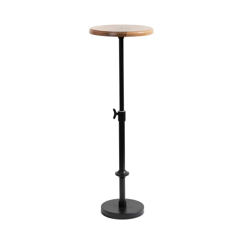 Modern Adjustable-Height Metal and Wood Pedestal Table | Wayfair North America