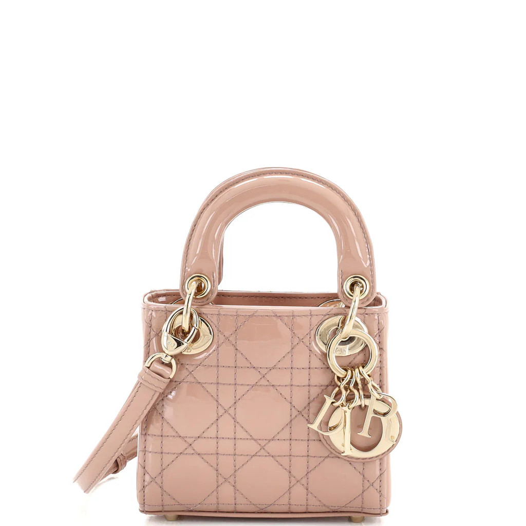 Lady Dior Bag Cannage Quilt Patent Micro | Rebag