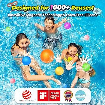 12Pcs Reusable Water Balloons, Pool Beach water Toys for Boys and Girls, Outdoor Summer Toys for ... | Amazon (US)