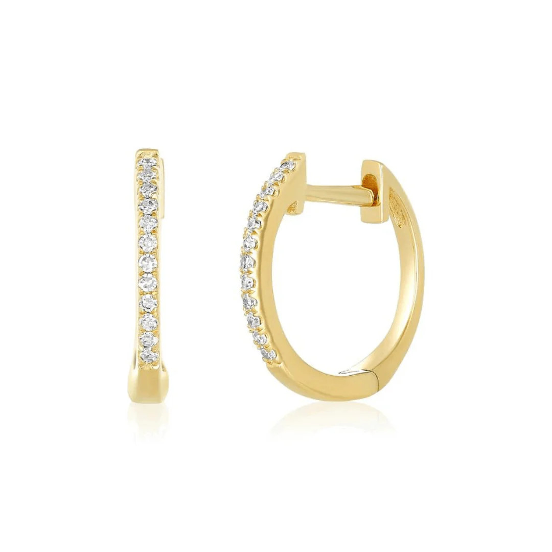 Classic Diamond Huggies | LINDSEY LEIGH JEWELRY