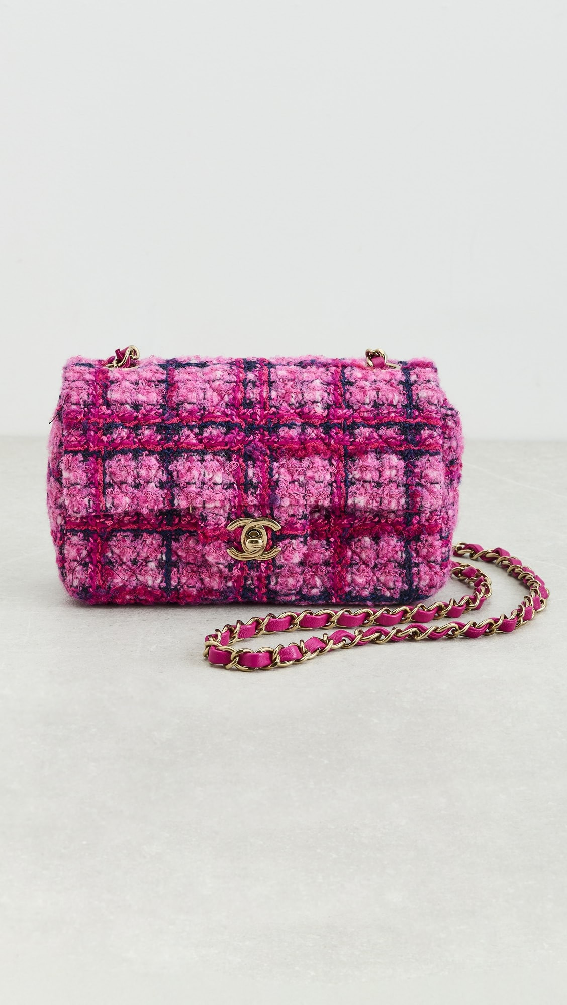 Chanel Pink Tweed Rectangular Flap Mini Bag | Shopbop
