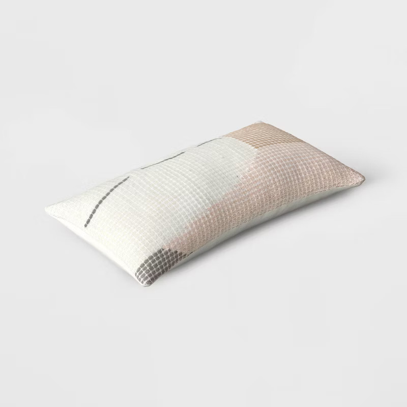 Soft Colorblock Woven Outdoor Lumbar Pillow Light Pink - Project 62™ | Target