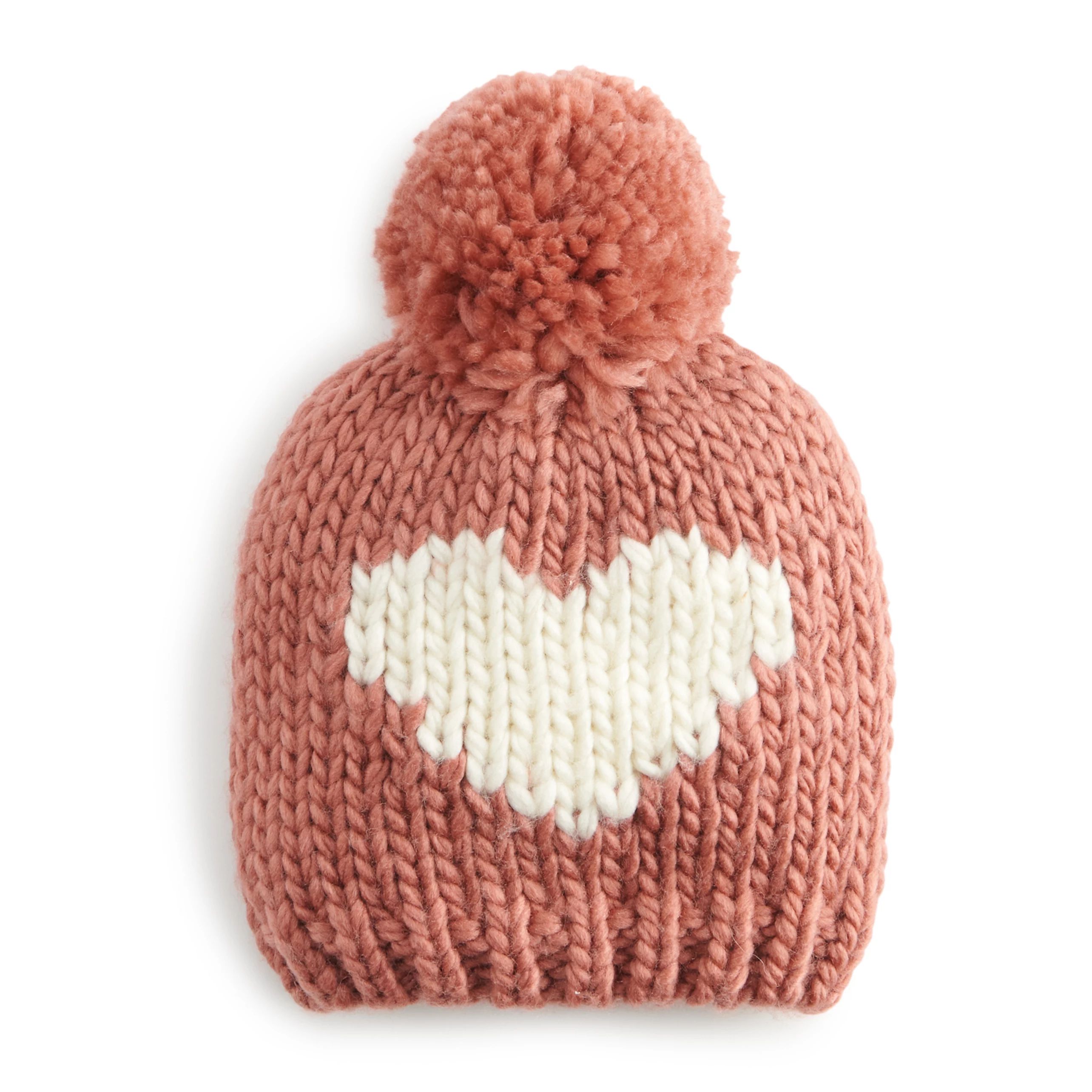 Girls' LC Lauren Conrad Pom Heart Knit Beanie | Kohl's