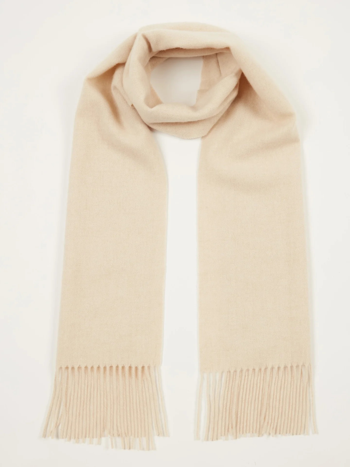 Unisex Organic Cashmere Fringed Scarf Taupe - Gobi Cashmere | Gobi Cashmere