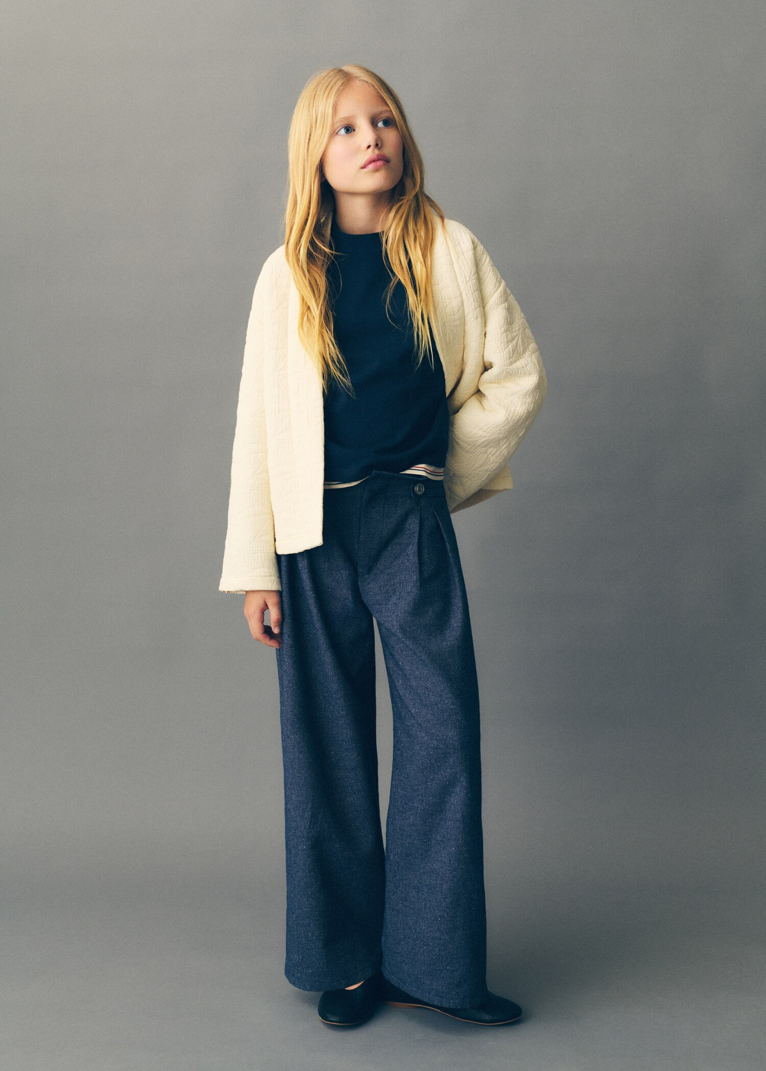 Wideleg pleated trousers - Kids | MANGO USA | Mango (US/MX/AU)