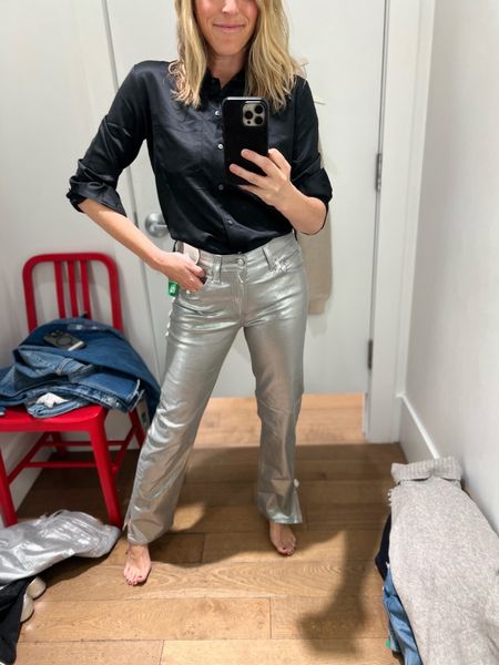 40% off Gap Friends + Family Sale!

These metallic silver pants are super fun for a holiday party/happy hour look. There is a slight slit in the bottom hem- which lends itself beautifully to a strappy heeled shoe to show some top of foot. : ) Pair with this black satin button down or another black top of your own! Linking a few other top options. Pants run big- size down 1. 




Holiday party
Holiday look
Metallic pants 

#LTKsalealert #LTKSeasonal #LTKstyletip