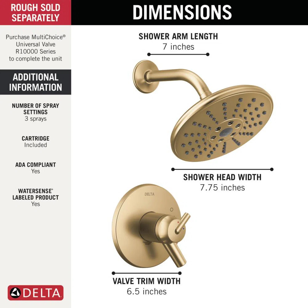 Trinsic Thermostatic Shower Faucet with TempAssure T17T259-CZH2O | Wayfair North America