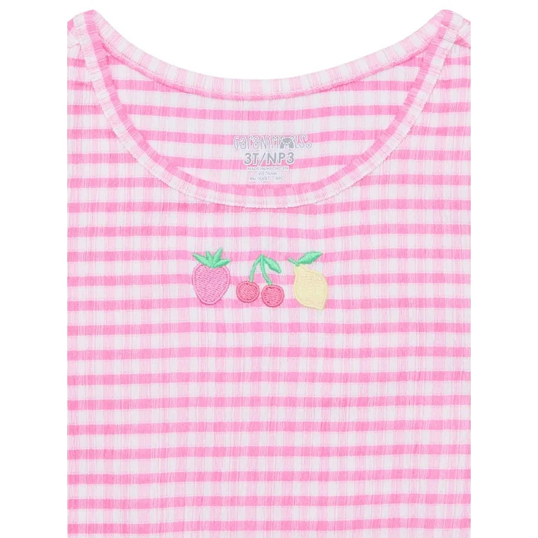 Garanimals Toddler Girl Embroidered Short Sleeve Ruched Side T-Shirt, Sizes 18M-5T | Walmart (US)