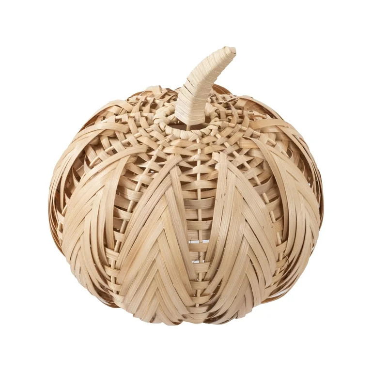 Natural Bamboo Woven Pumpkin, Medium, Harvest by Way To Celebrate | Walmart (US)