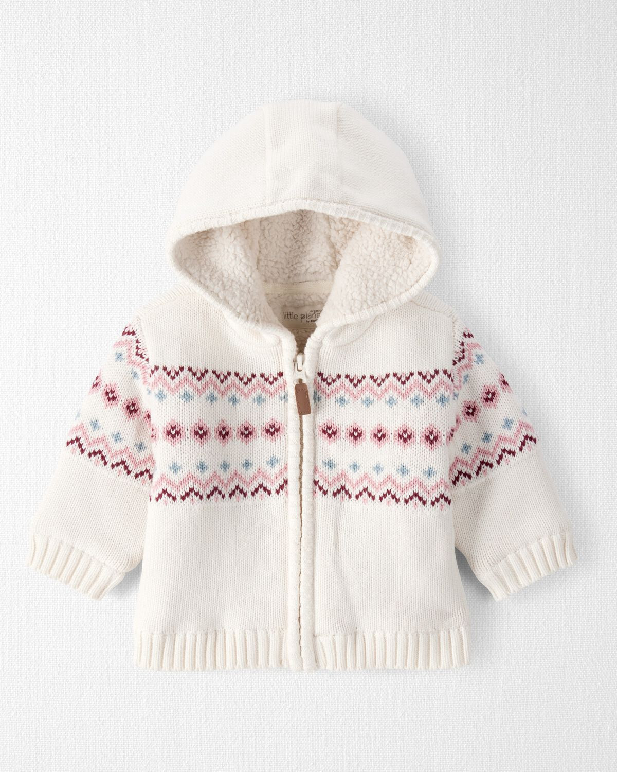 Baby Girl Recycled Fair Isle Sherpa Sweater Knit Jacket | Carter's Inc