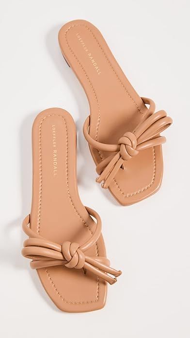 Loeffler Randall Women's Hadley Leather Bow Flat Sandals | Amazon (US)