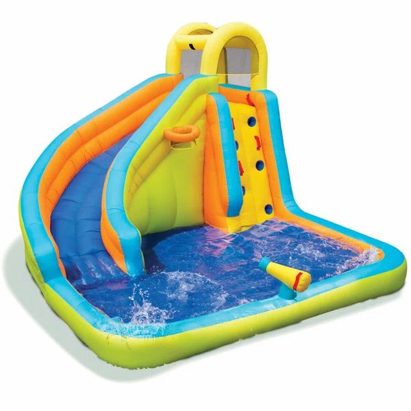 Banzai Splash 'N Blast Kids Outdoor Backyard Inflatable Water Slide Splash Park | Wayfair North America
