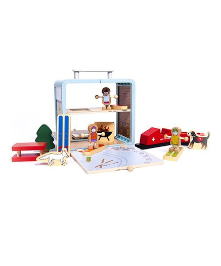 Jack Rabbit Creations Yellow Ski Chalet Suitcase Magnetic Toy Set | Zulily
