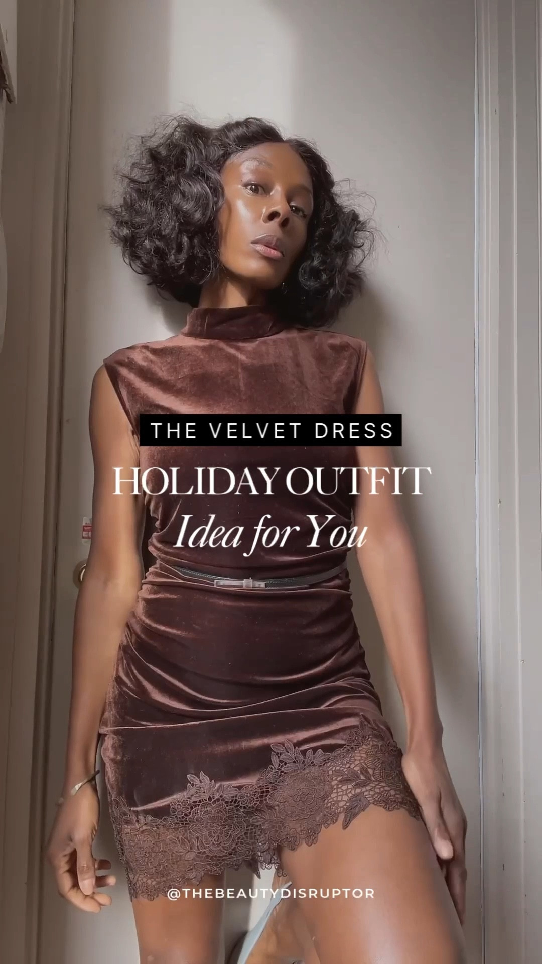 Velvet — effortlessly glamorous and forever festive. This luxurious brown,  velvet dress is giving timeless glam. ✨
 
With an added touch of lace at the hem and ruching details, this velvet dress is feminine, classy and perfect for the holidays. 


#VelvetDress #Holidays #WinterFashion #LTKStyle 


#LTKootd #LTKSeasonal #LTKHoliday
