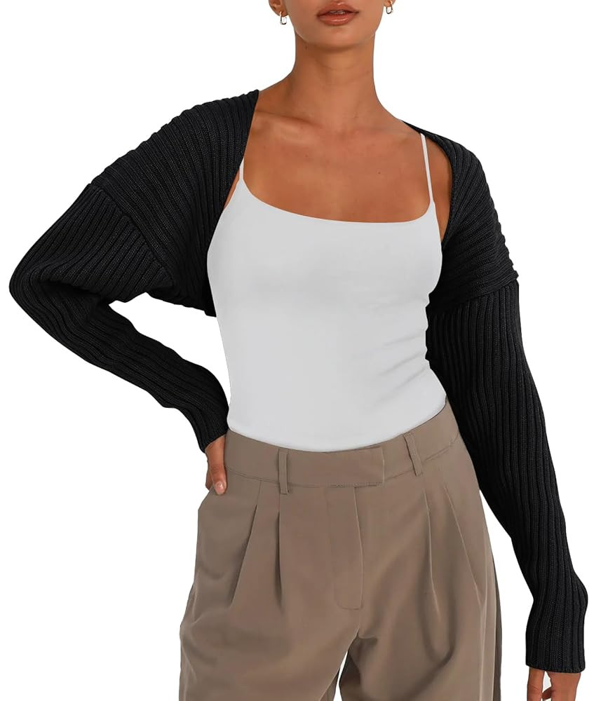 LILLUSORY Womens Cropped Cardigans Bolero Shrug Fall Sweater Cute Tops Fashion Trendy Long Sleeve... | Amazon (US)