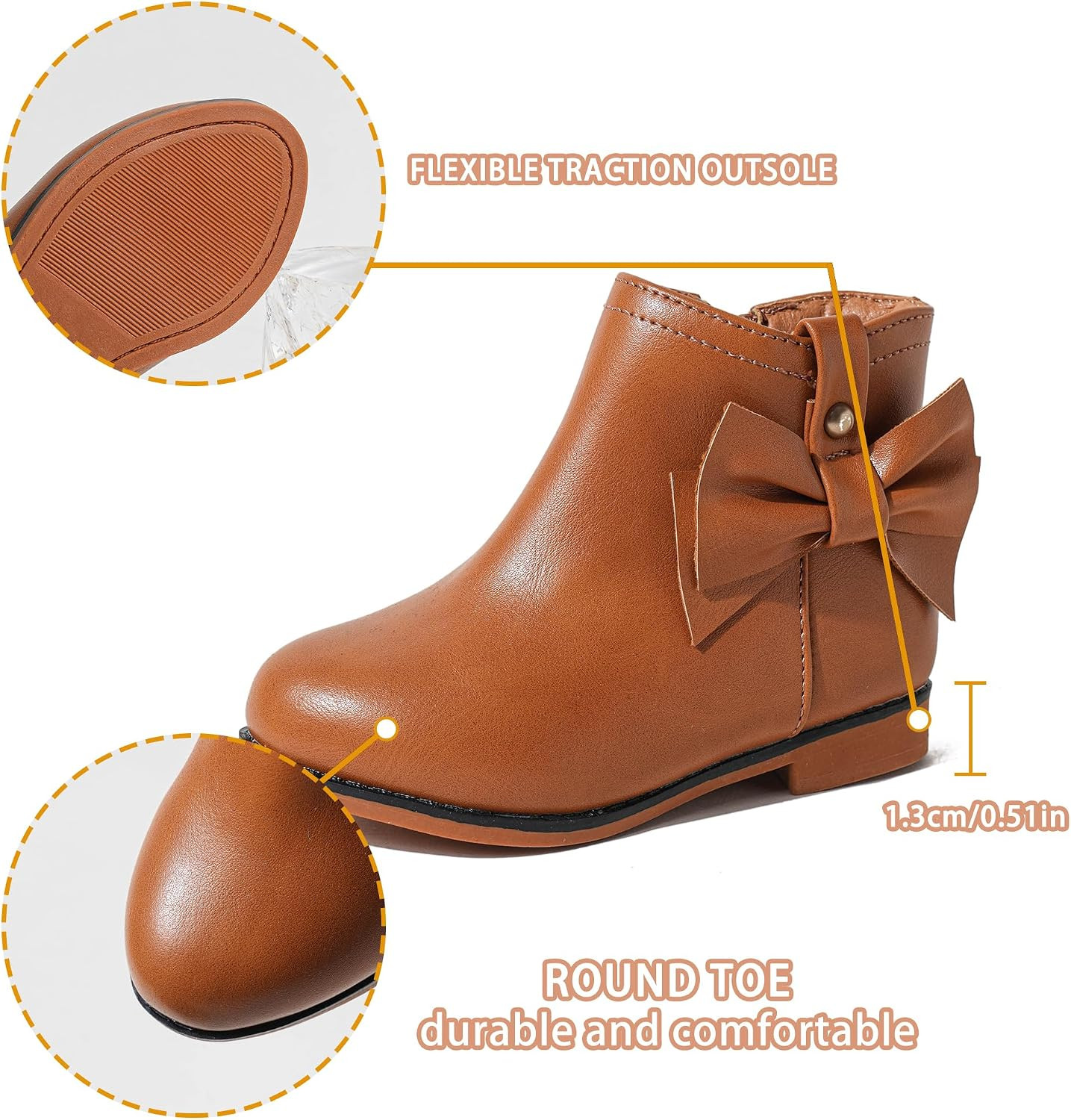 Girls Boots Fashion Ankle Boots for Girls with Zipper Short Suede Booties with Bow for Toddler/Little Kids | Amazon (US)