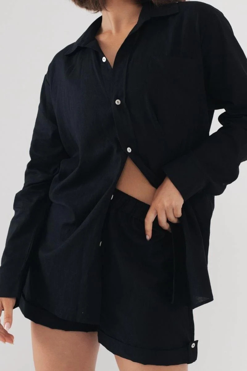 Black Boyfriend Button Down Shirt | Montce