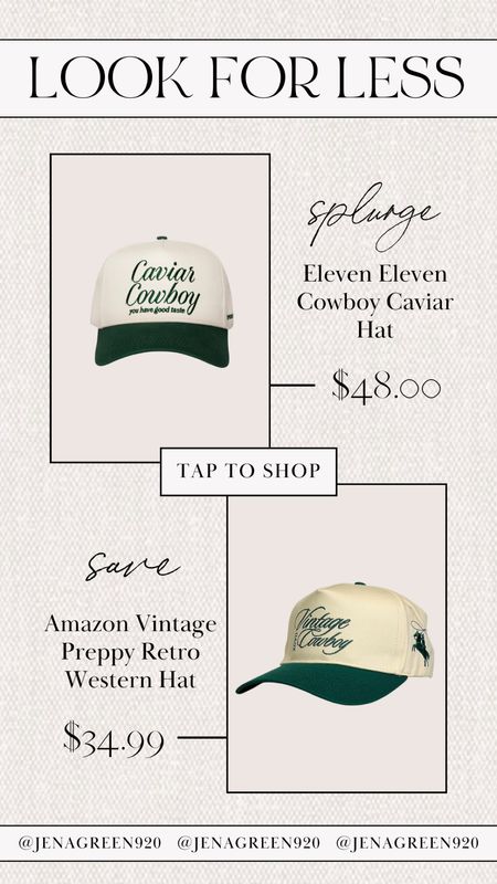 Cowboy Caviar Hat | Look for Less | Save vs Splurge | Splurge vs Save 

#LTKstyletip #LTKfindsunder100 #LTKfindsunder50