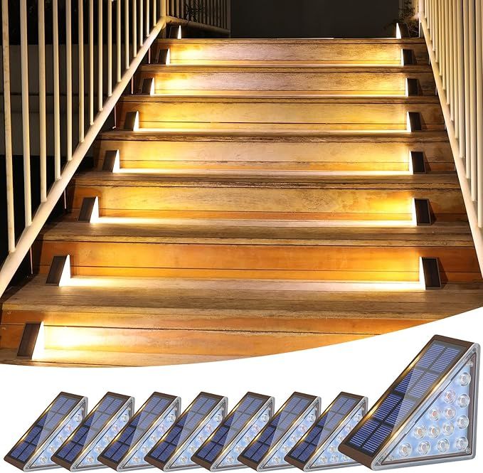 VOLISUN Solar Step Lights Outdoor Waterproof, LED Outdoor Stair Lights, Solar Step Light for Outs... | Amazon (US)